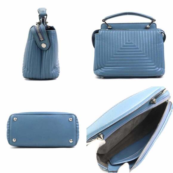 FENDI Blue Leather Shoulder Bag